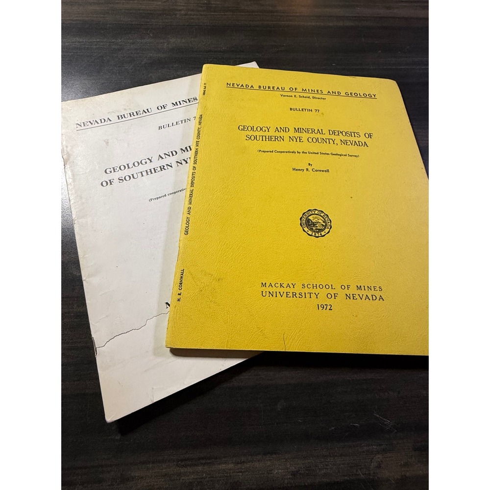 Geology Mineral Deposits Southern Nye County NV Bulletin 77 Henry Cornwall 1972